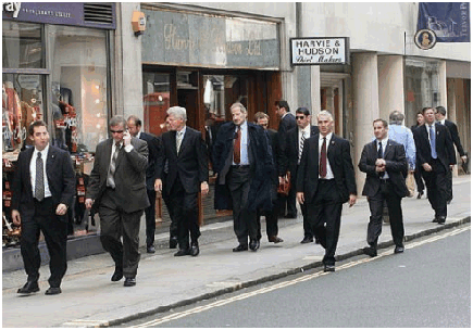 BEVERLY HILLS BODYGUARDS CLOSE PROTECTION | BILL CLINTON IN LONDON WITH A FULL CLOSE PROTECTION BODYGUARD TEAM